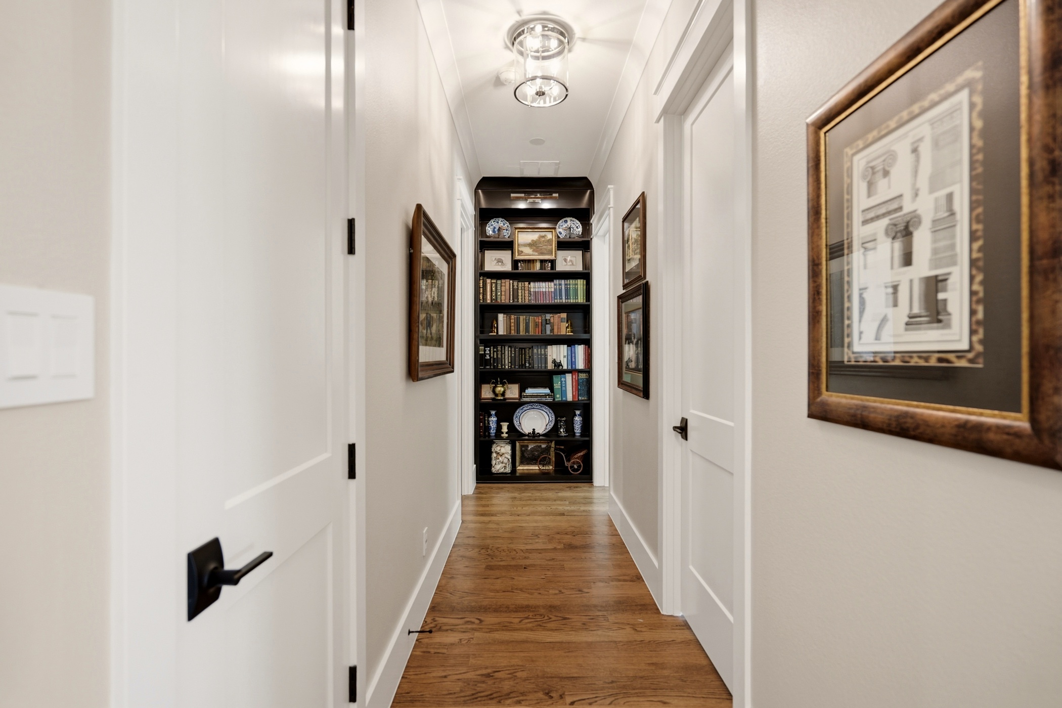 Hallway with built-in library